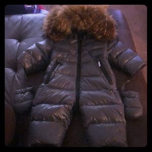 Add Down infant snow suit REAL FUR HOOD